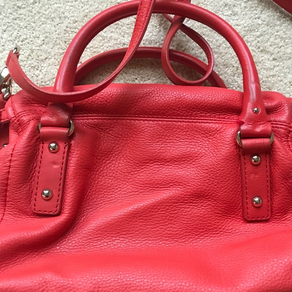Kate Spade Cherry Red Foldover Pebbled Leather Bag - Picture 5 of 14
